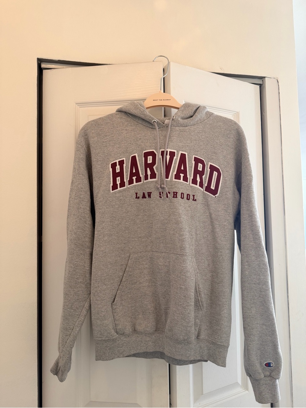 Champion Gray Harvard Law School Pullover Hoodie with Maroon Logo